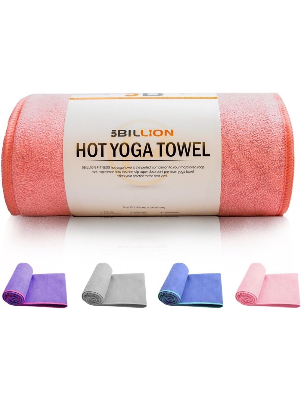 5BILLION Hot Yoga Towel - Coral Pink